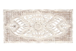GINER Y COLOMER Cabecero en MDF Blanc Vieilli - Tête de lit décorative en bois de mangle, finition patinée